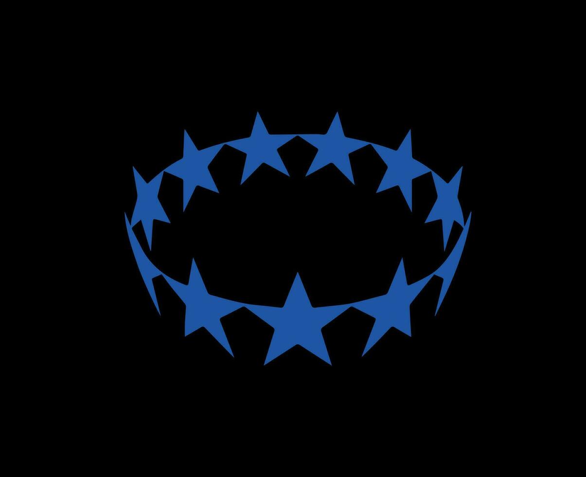 kvinnor mästare liga logotyp blå symbol abstrakt design vektor illustration med svart bakgrund
