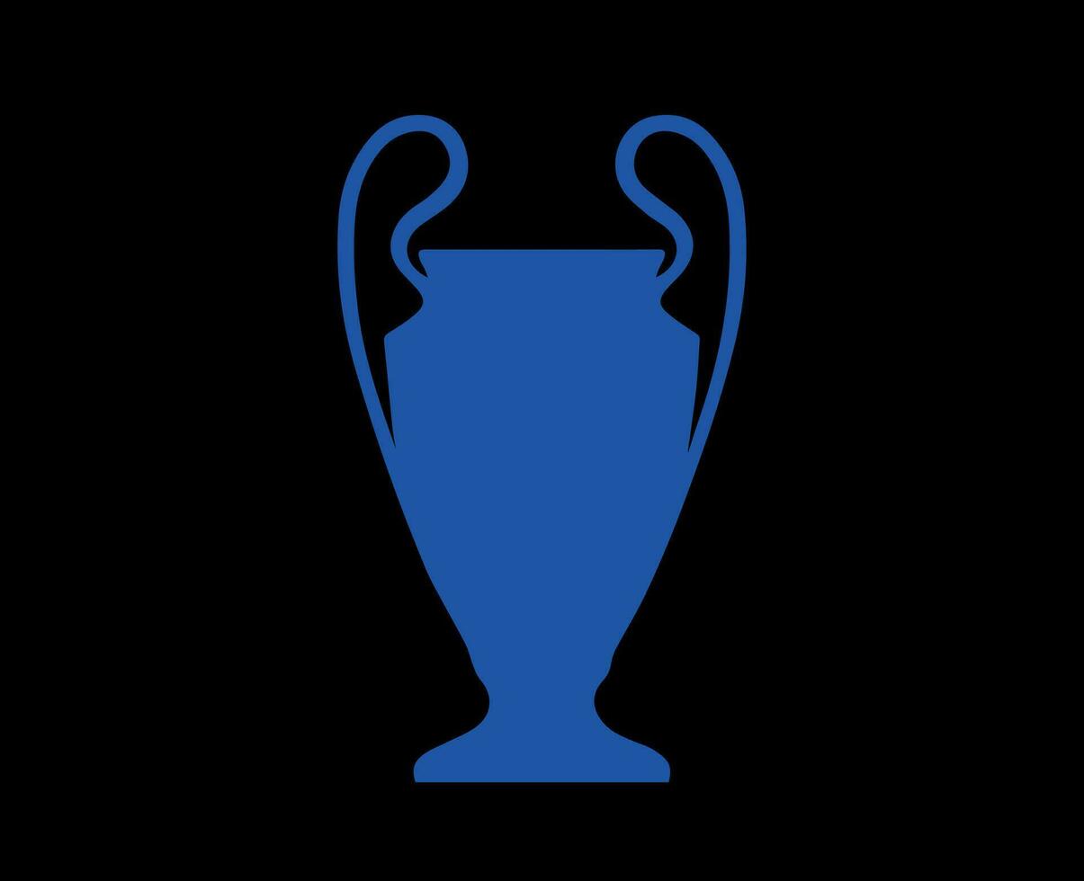 Meister Liga Trophäe Symbol Blau Logo abstrakt Design Vektor Illustration mit schwarz Hintergrund