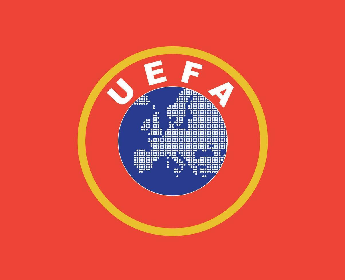 uefa Europa logotyp symbol abstrakt design vektor illustration med röd bakgrund