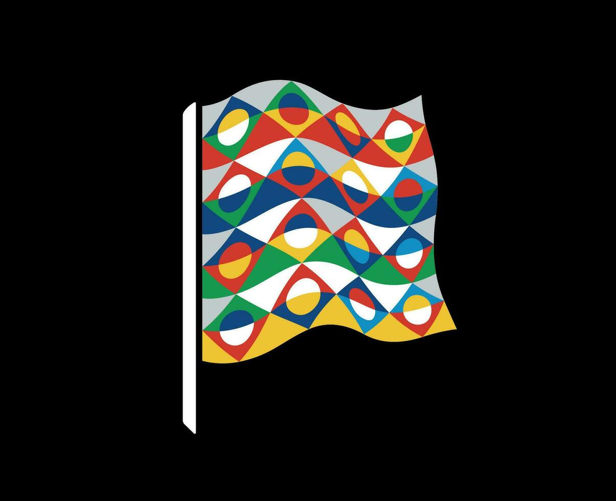 uefa Nationen Liga Symbol Logo abstrakt Design Vektor Illustration mit schwarz Hintergrund