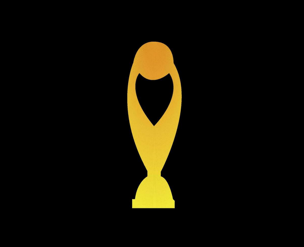 Meister Liga Trophäe Symbol Gold Logo Fußball afrikanisch abstrakt Design Vektor Illustration mit schwarz Hintergrund