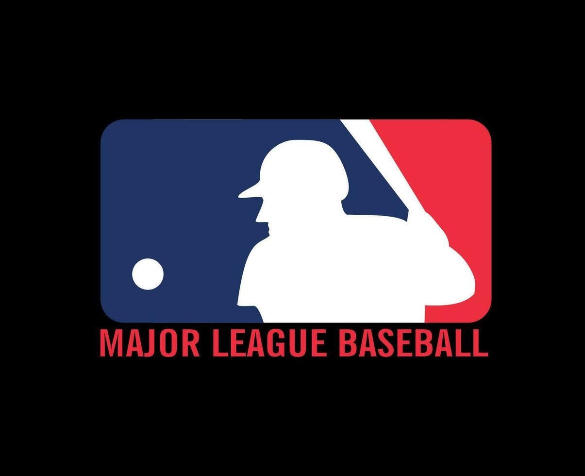 större liga baseboll logotyp symbol abstrakt design vektor illustration med svart bakgrund