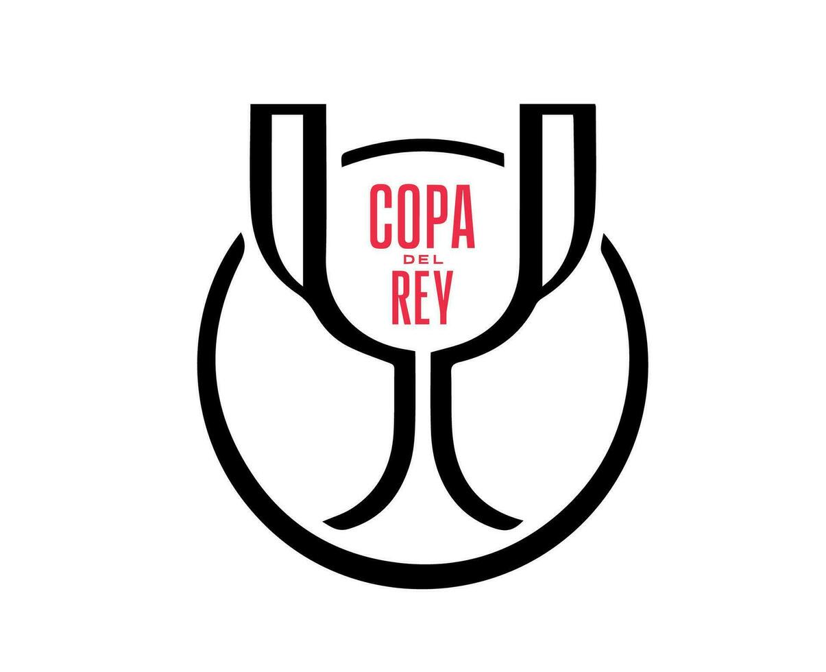 copa del rey logotyp med namn svart och röd symbol abstrakt design vektor illustration