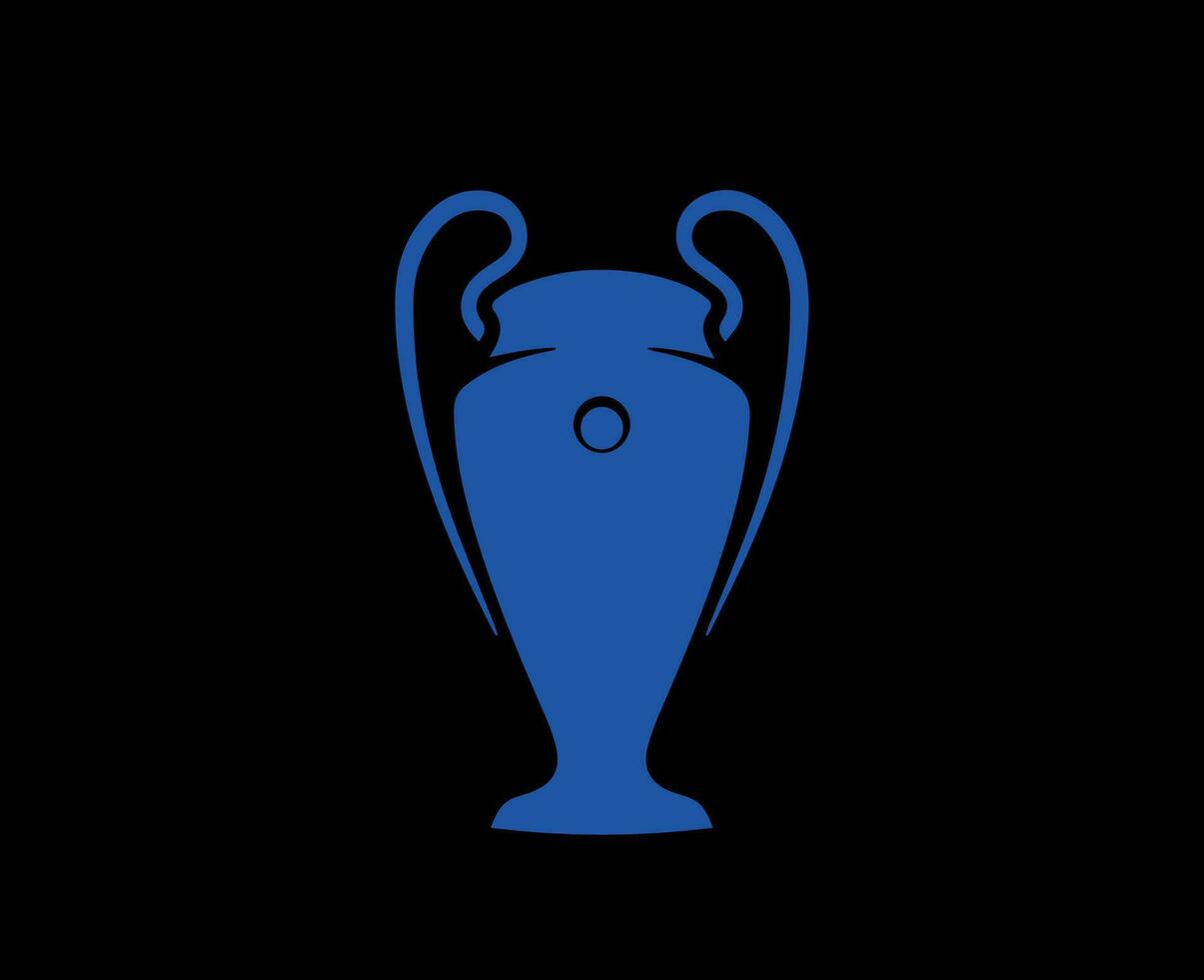 Meister Liga Trophäe Blau Symbol Logo abstrakt Design Vektor Illustration mit schwarz Hintergrund