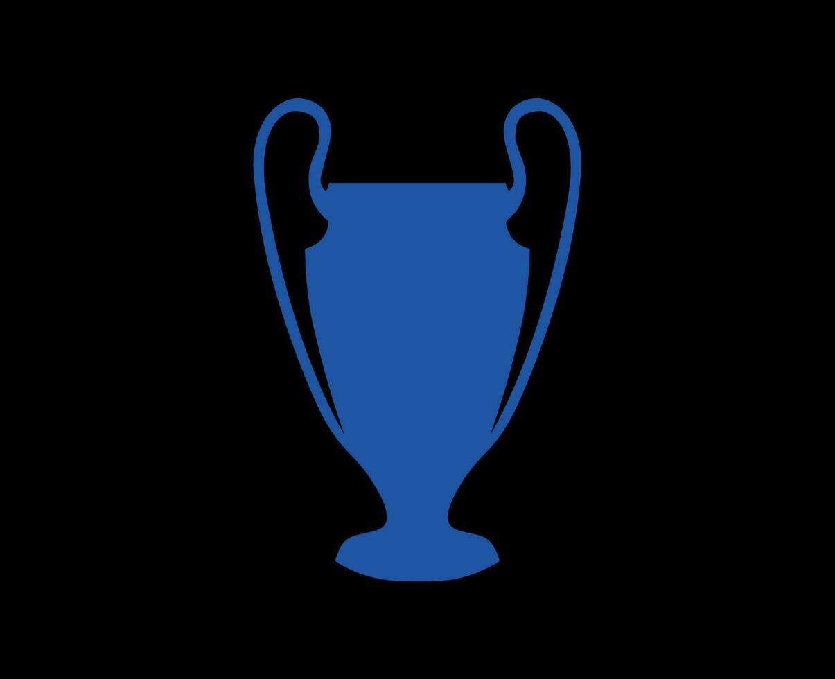 Meister Liga Trophäe Blau Logo Symbol abstrakt Design Vektor Illustration mit schwarz Hintergrund
