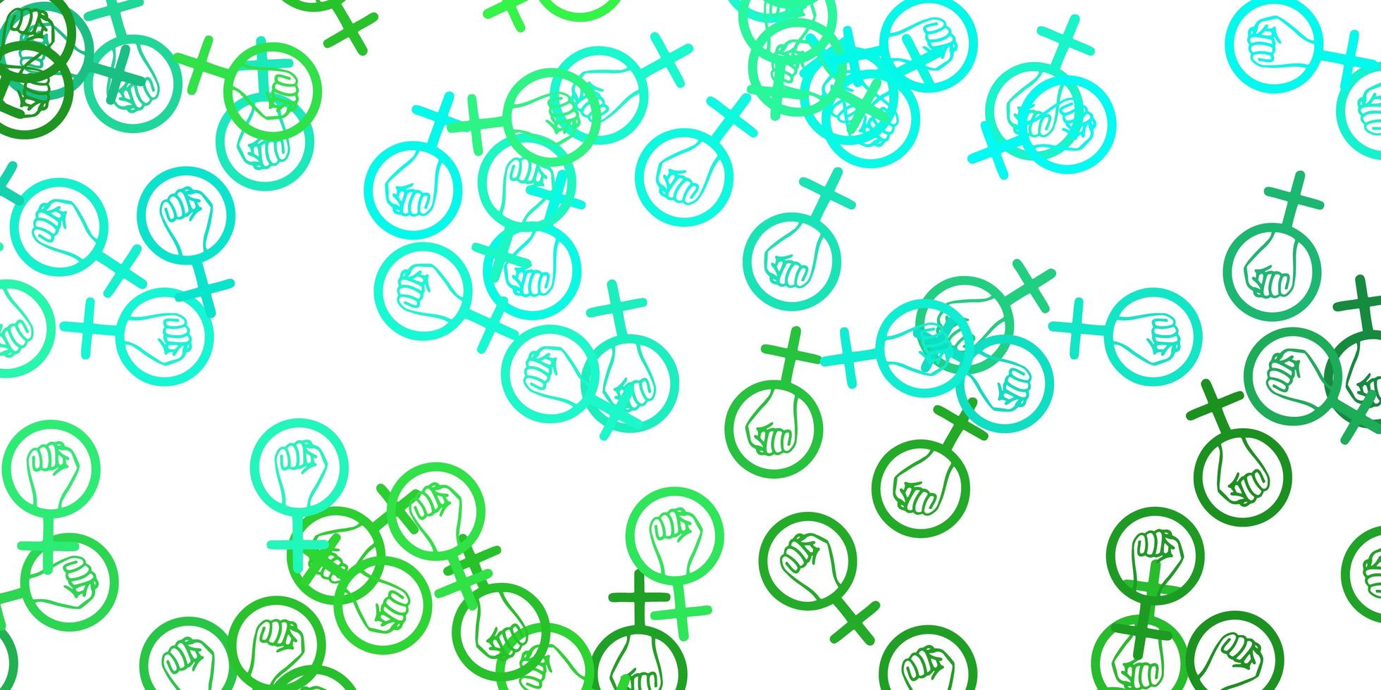 hellgrüner Vektorhintergrund mit Frauensymbolen vektor