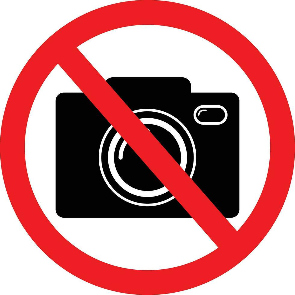 Nej tar bilder tecken. fotografi förbud tecken vektor