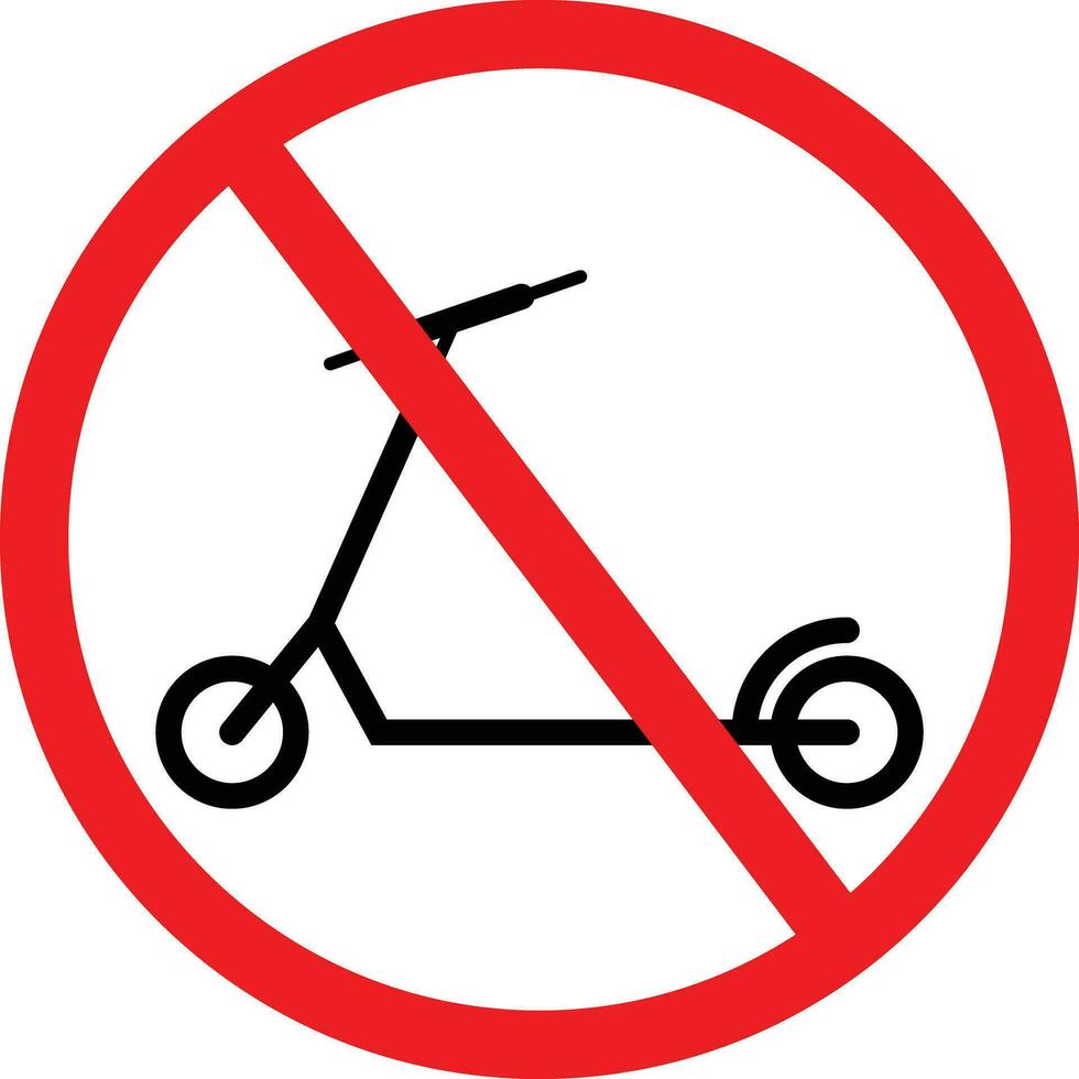 Nein Roller Reiten erlaubt Symbol vektor