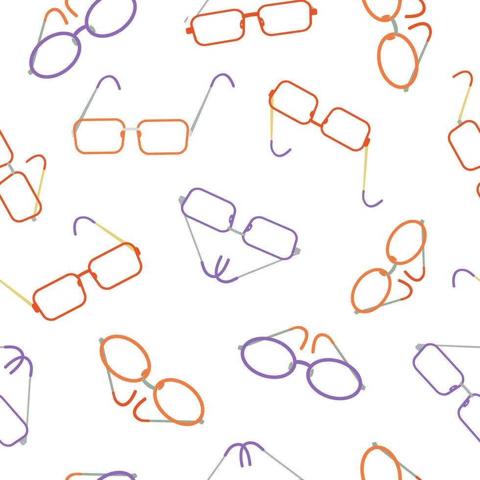 Vektor Brille Muster. nahtlos Hintergrund mit Optionen zum Brille. Vektor Illustration .