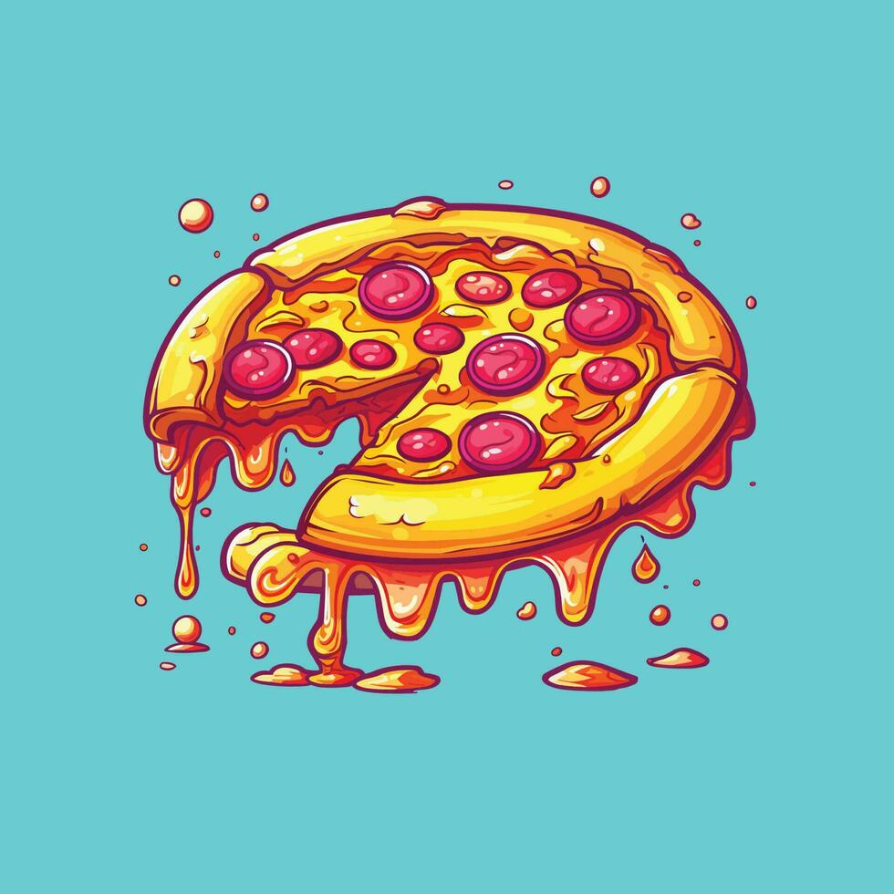 köstlich Pizza tropft Vektor