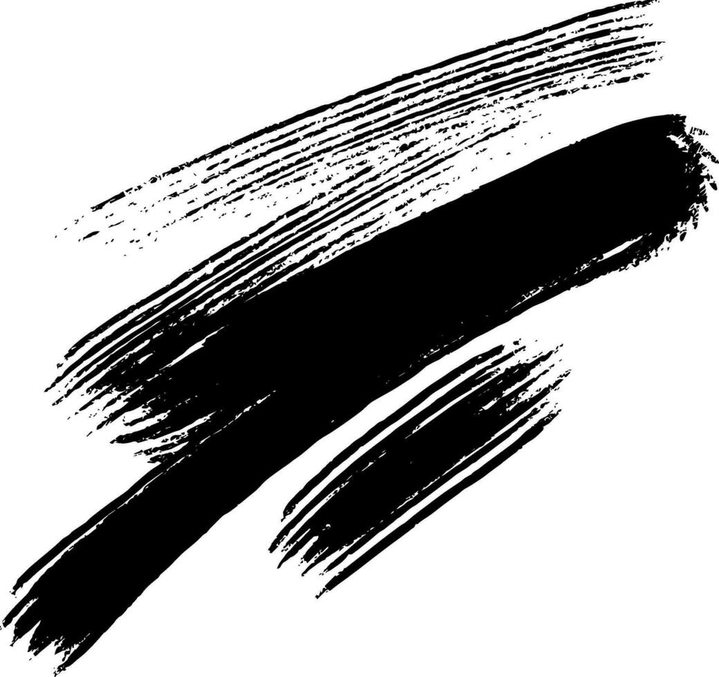 svart grungy borsta stroke på vit bakgrund vektor