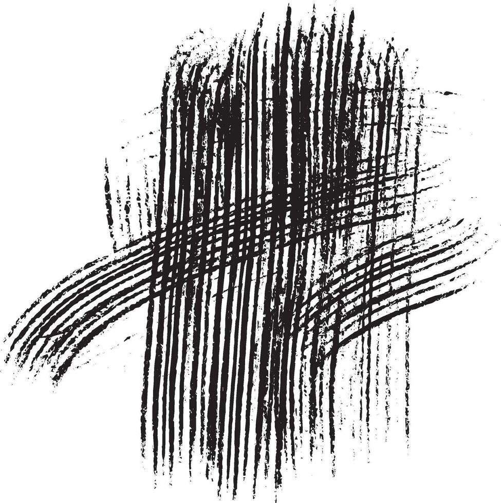 svart grungy borsta stroke på vit bakgrund vektor