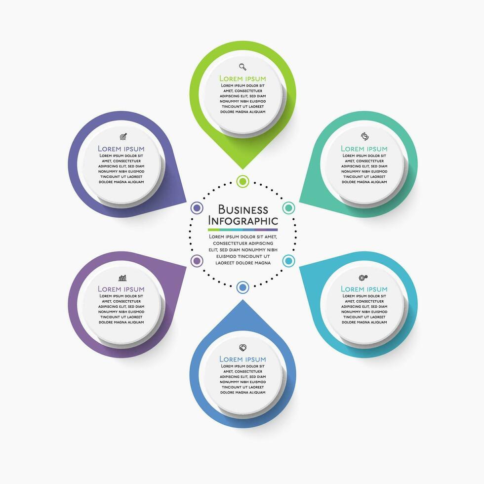 presentation business cirkel infographic mall vektor