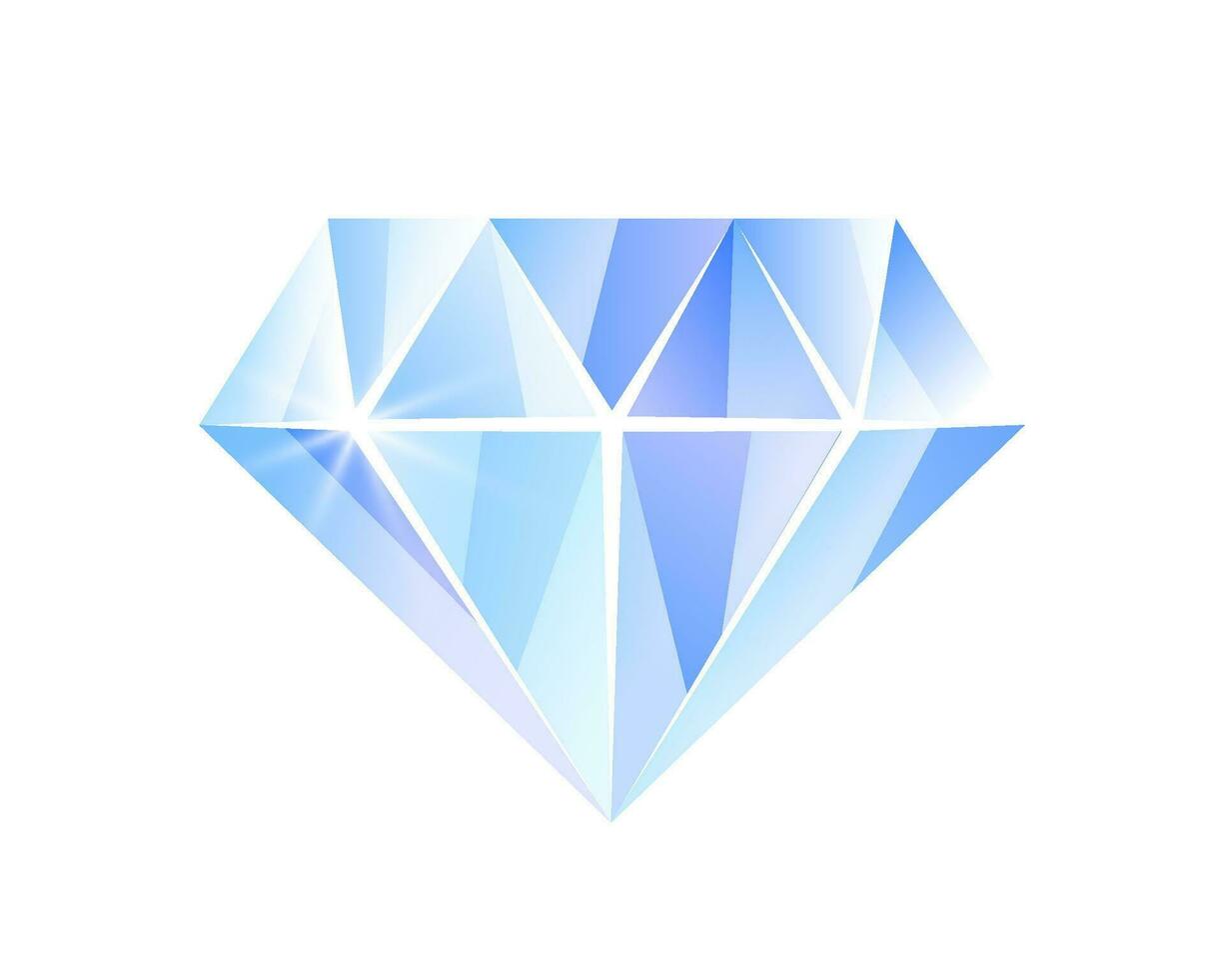 gnistrande geometrisk diamant. pärla juvel isolerat. lysande ädelsten vektor eps illustration