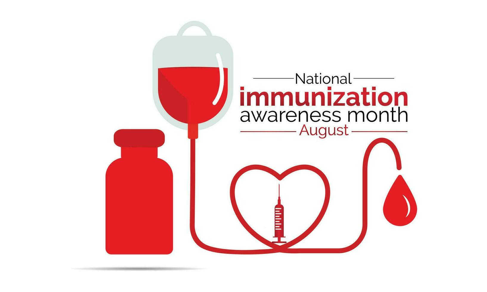 nationell immunisering medvetenhet månad. den kan hjälp spara de liv av andra. 3d tolkning vit bakgrund . vektor