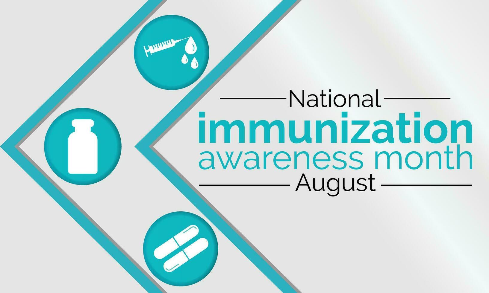 nationell immunisering medvetenhet månad. bakgrund, baner, kort, affisch, mall. hälsa medvetenhet vektor design.