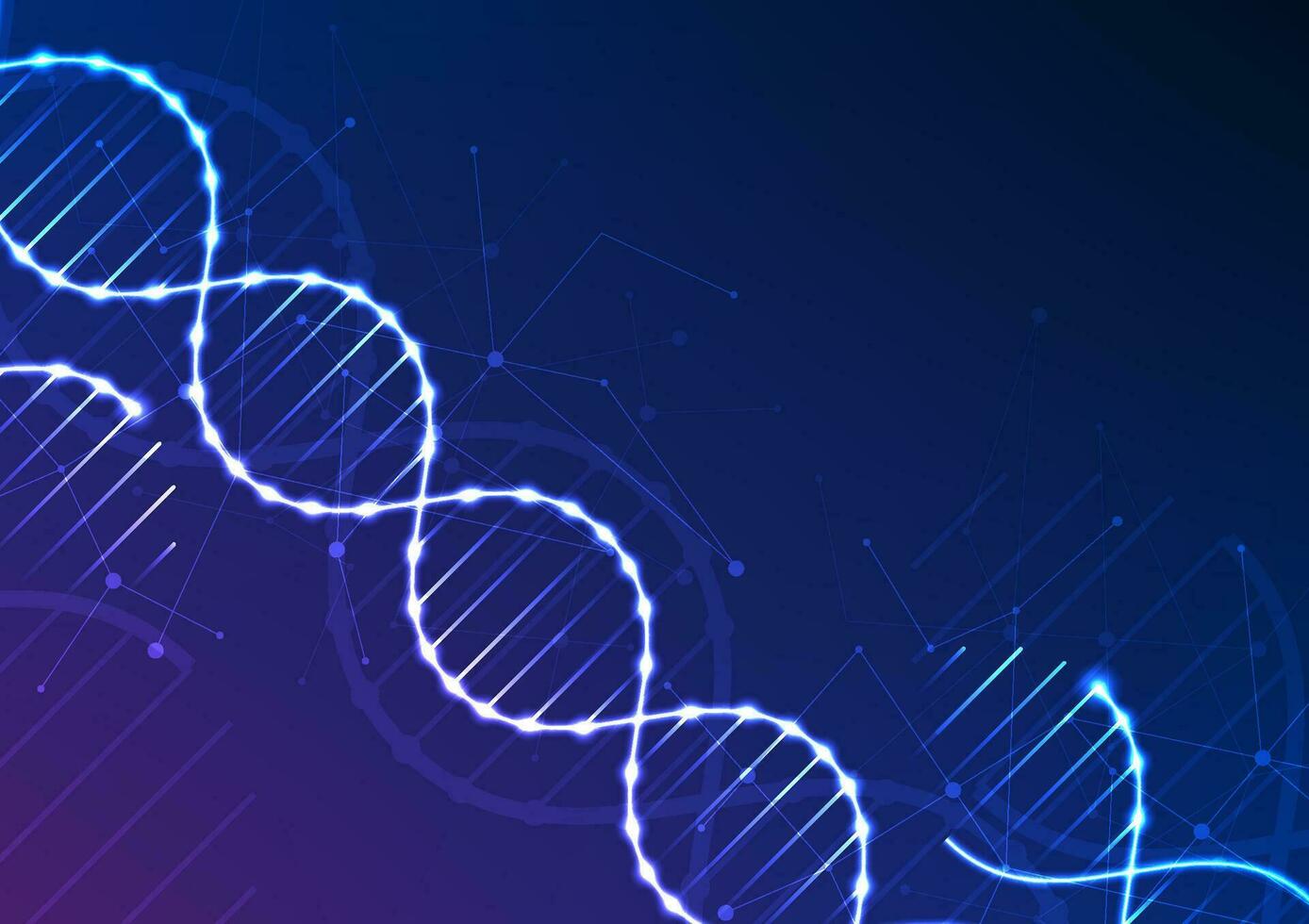 medicinsk teknologi bakgrund med en framträdande dna bild, symboliserar modern framsteg i medicin och sjukvård vektor