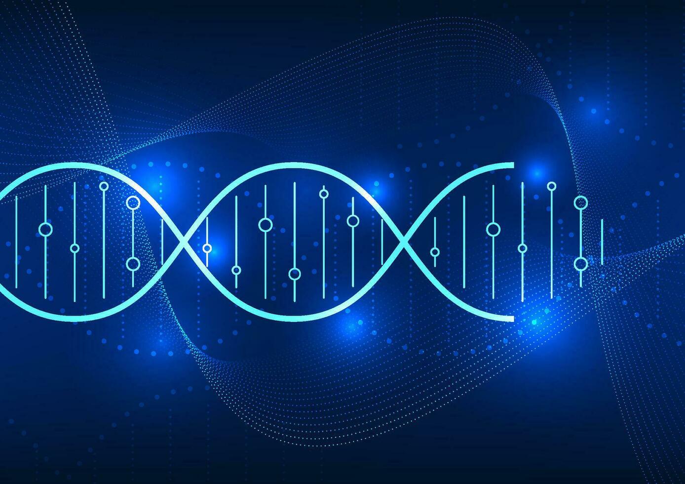 medizinisch Technologie Hintergrund präsentieren DNA, symbolisieren modern Medizin Fortschritte und Innovation vektor