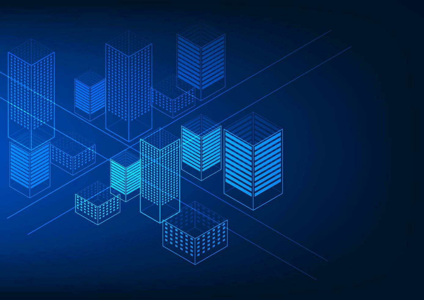 isometrisk smart stad simulering bakgrund smart stad begrepp utan mänsklig kontrollera med en systemet till ansluta människor i de stad genom en nätverk systemet och tillverkad företag i de stad bygga ut vektor