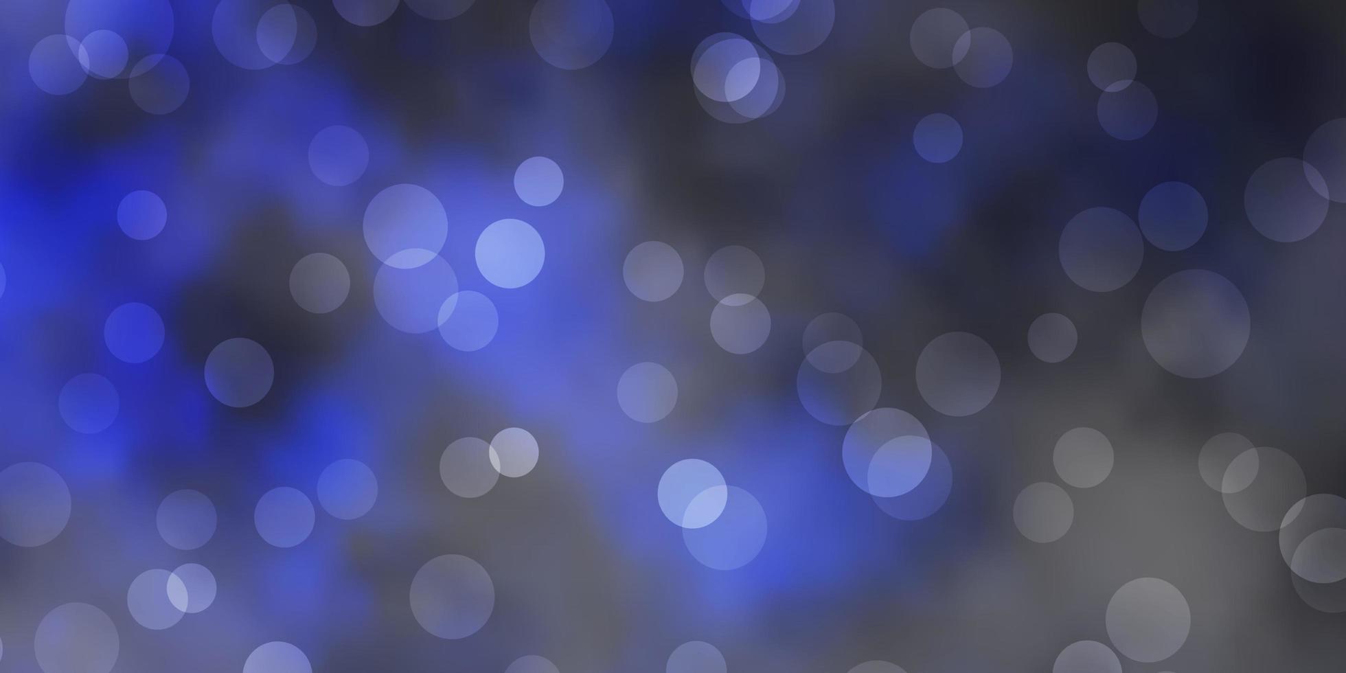 dunkelblauer Vektorhintergrund mit moderner abstrakter Illustration der Blasen mit bunten Kreisformen Design für Plakatfahnen vektor