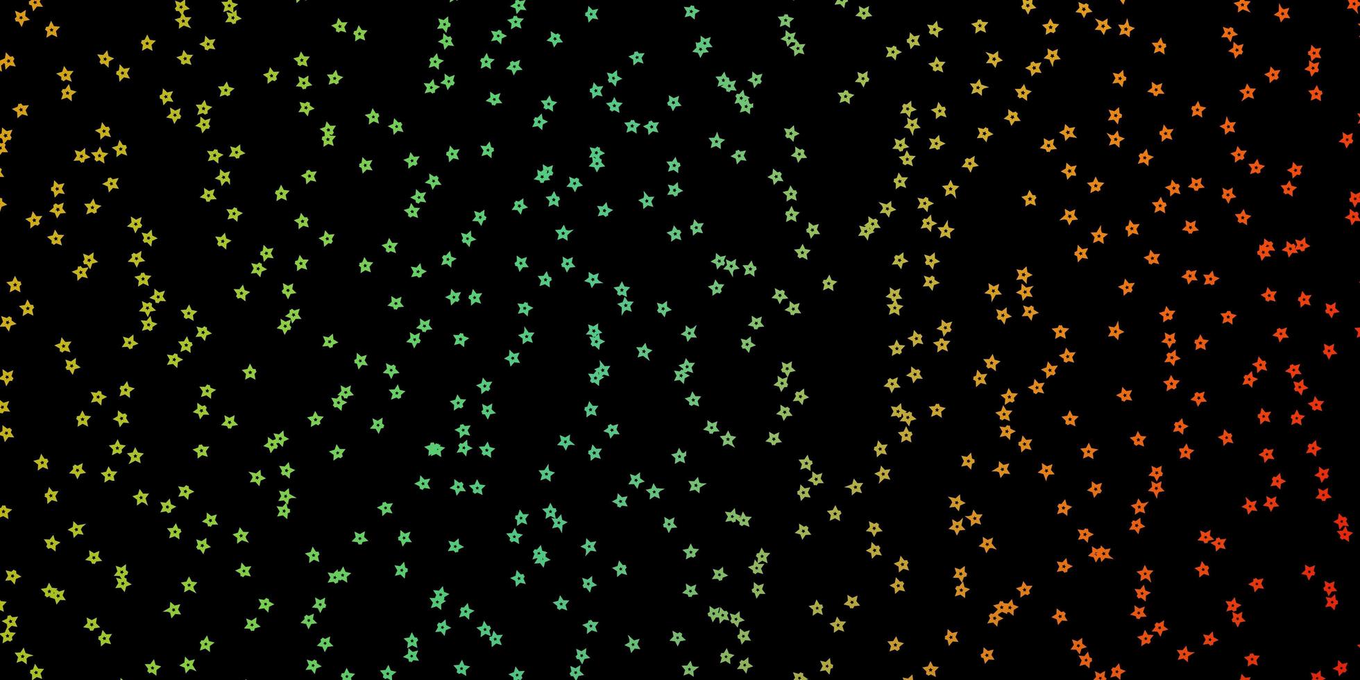 dunkle mehrfarbige Vektortextur mit schönen Sternen, die bunte Illustration mit kleinen und großen Sternen Thema für Handys leuchten vektor