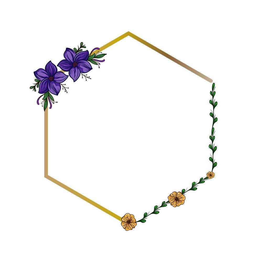 minimalistisch geometrisch Blumen- leeren Rahmen. kalligraphisch runden oder Platz Formen mit Geäst und Blumen. elegant Kräuter oder blüht. Vektor botanisch Gliederung Grenzen