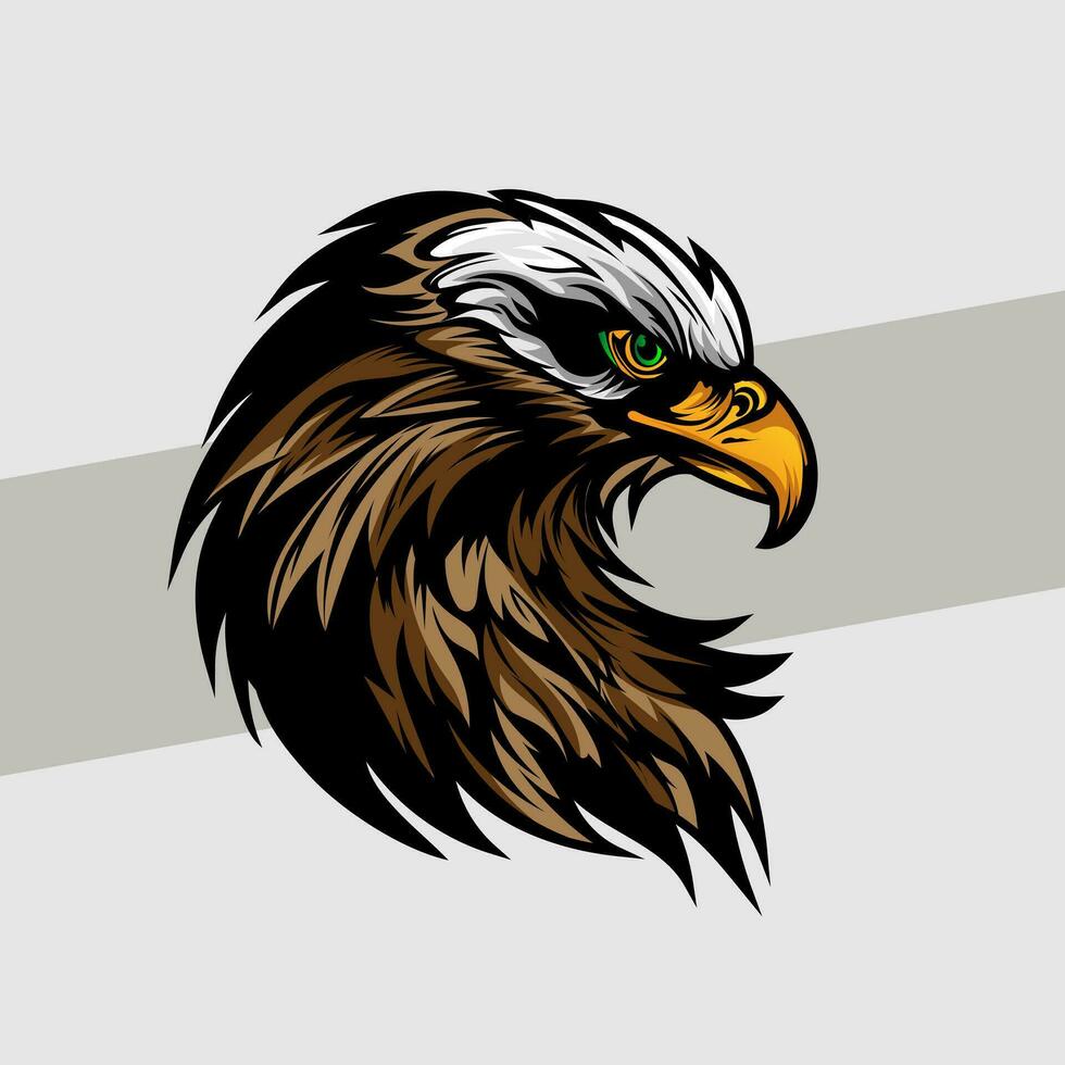 Adler Kopf Emblem Maskottchen zum Esport Logo atemberaubend Adler Illustration erfasst das majestätisch Schönheit und Stärke von das ikonisch Vogel von Beute vektor