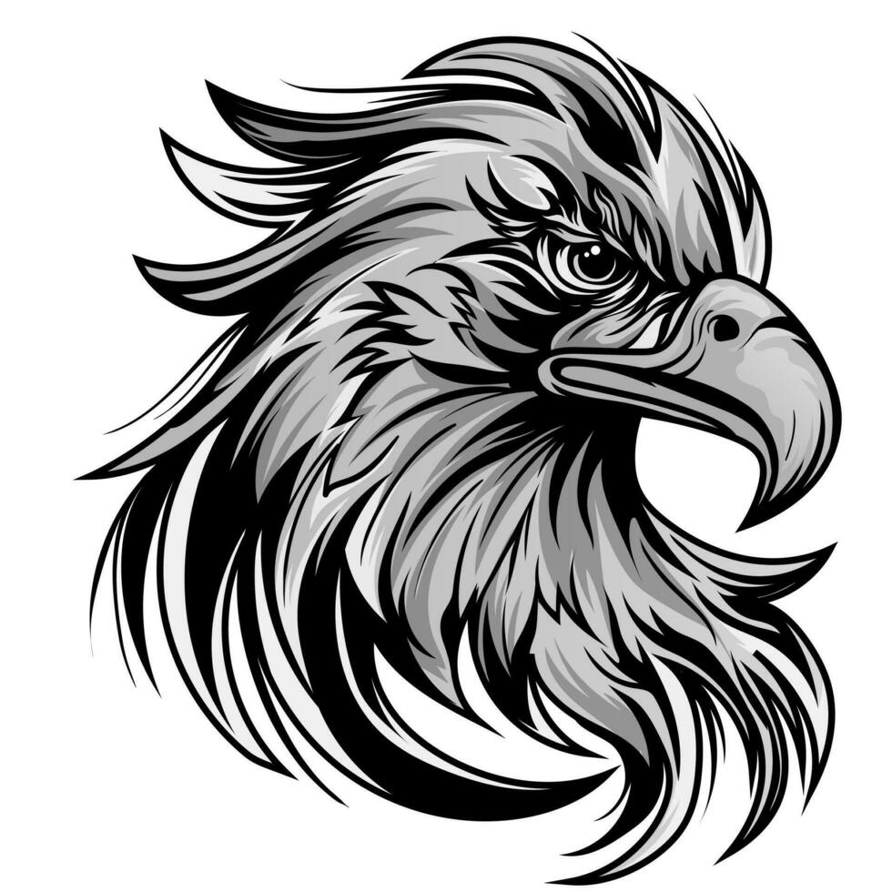 Adler Silhouette Vektor Clip Art, Adler Logo Konzept Gesicht Logo Vektor Illustration isoliert auf Weiß Hintergrund.