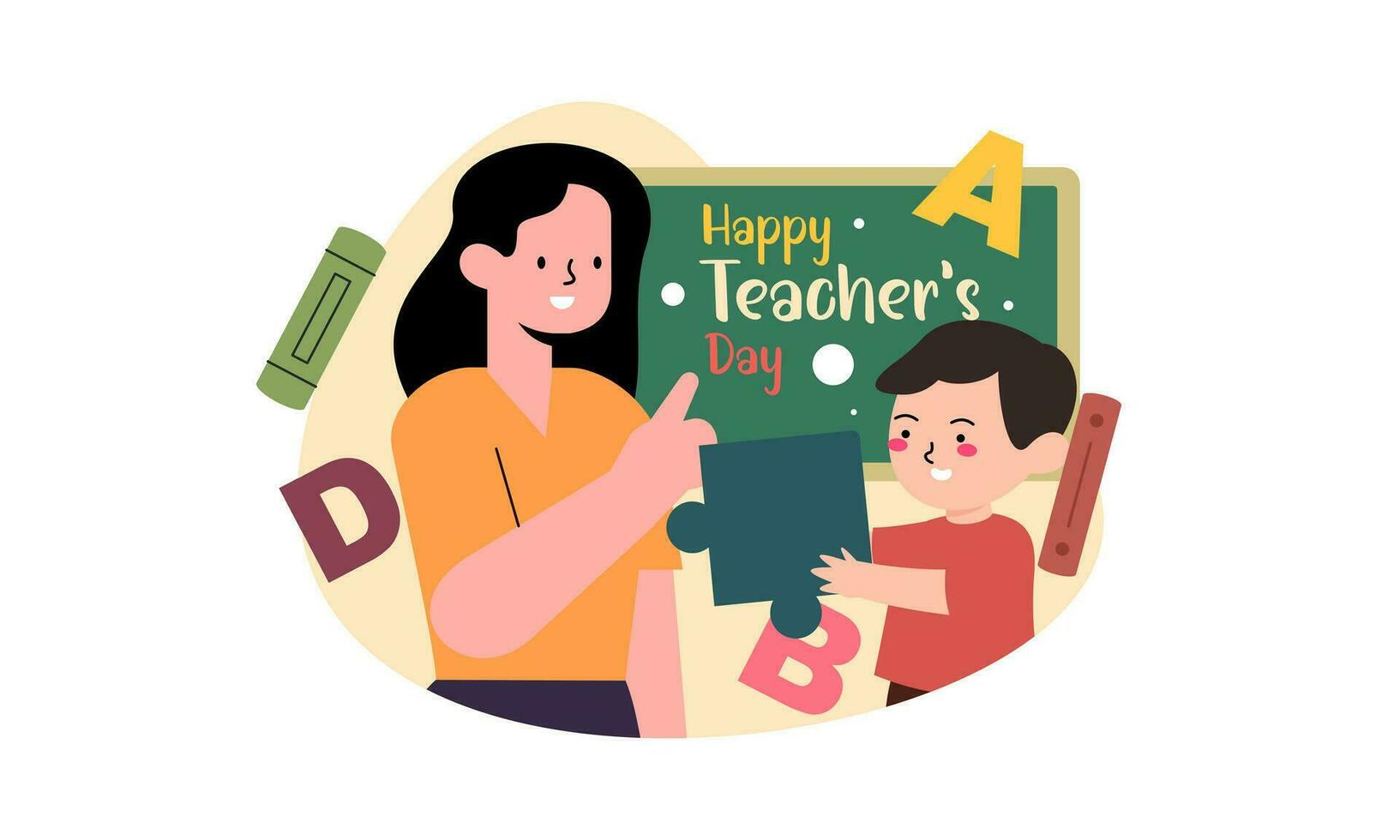 Lycklig lärare dag illustration vektor