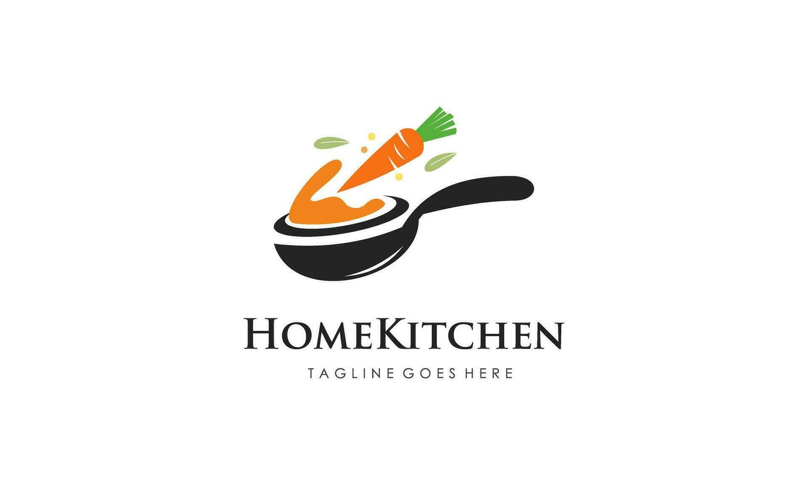 Zuhause Küche Logo mit Topf voll von gesund Gemüse und Vitamine Logo vektor