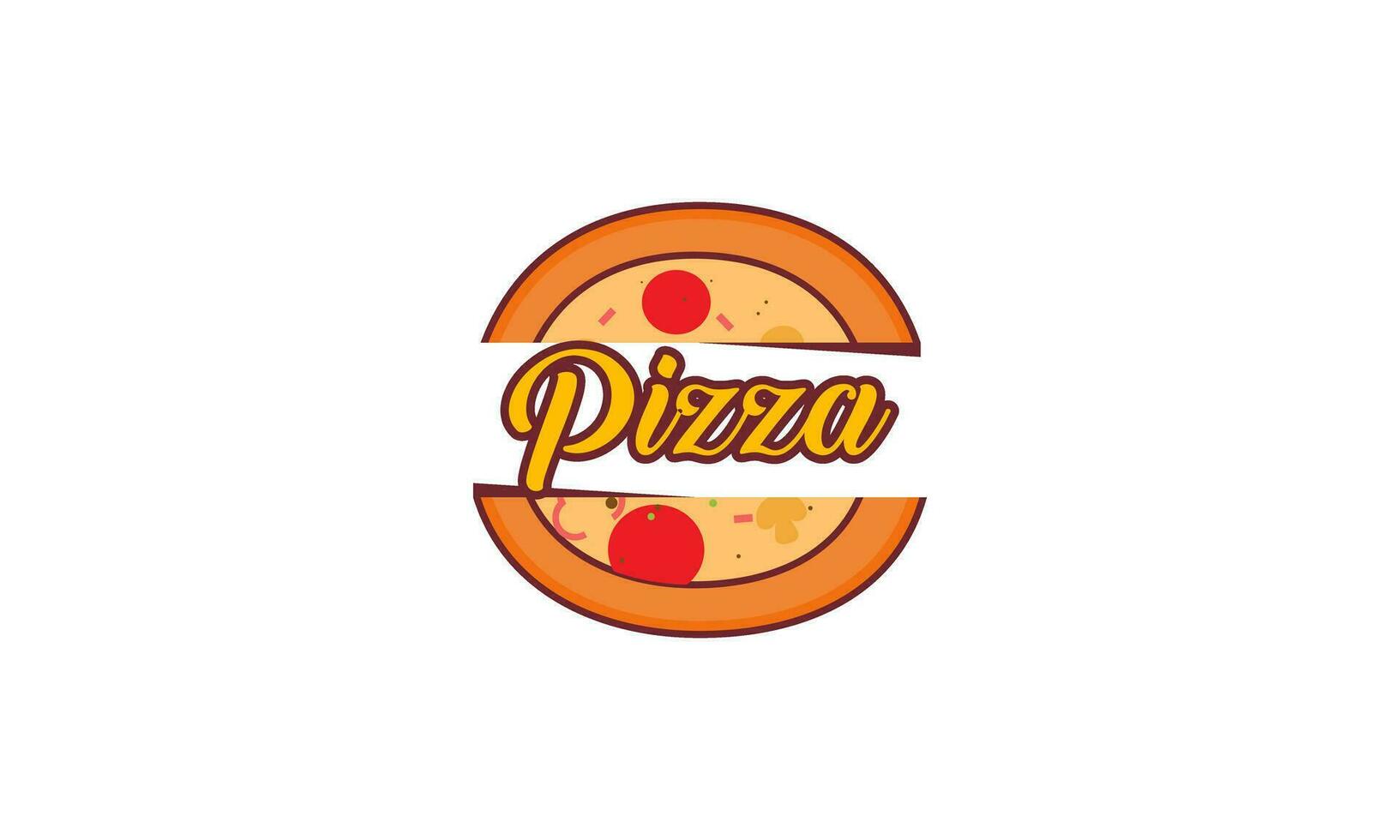 pizza Kafé logotyp emblem för snabb mat restaurang vektor