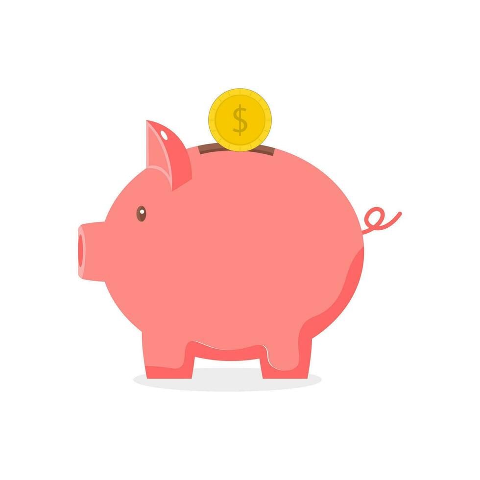 nasse Bank med mynt vektor illustration. ikon av sparande pengar. bank eller investering begrepp