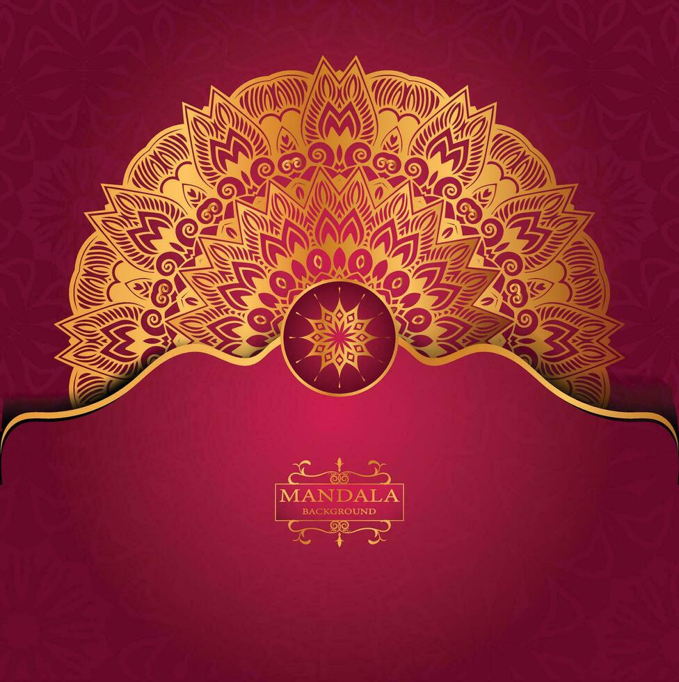 Luxus Gold Arabeske Muster im Mandala Hintergrund Arabisch islamisch Osten Stil Prämie vektor