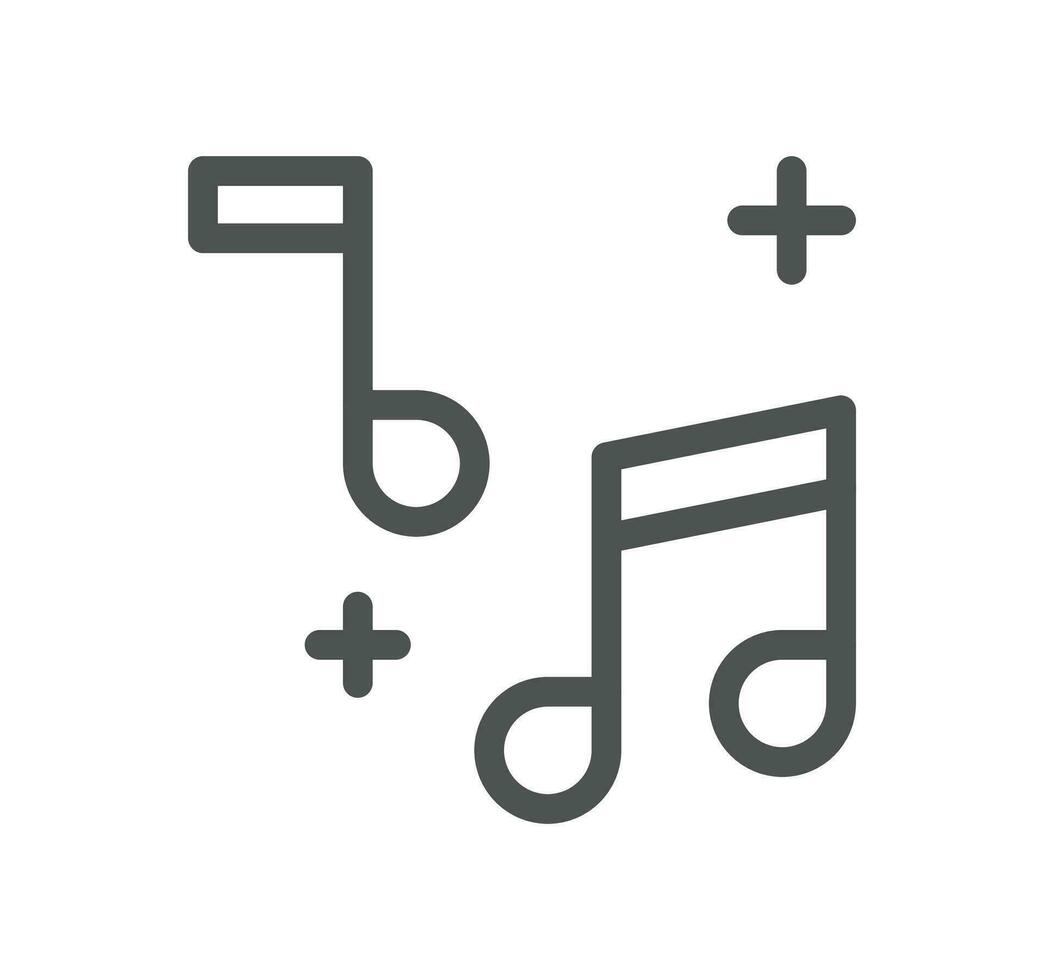 Musik- verbunden Symbol Gliederung und linear Vektor. vektor