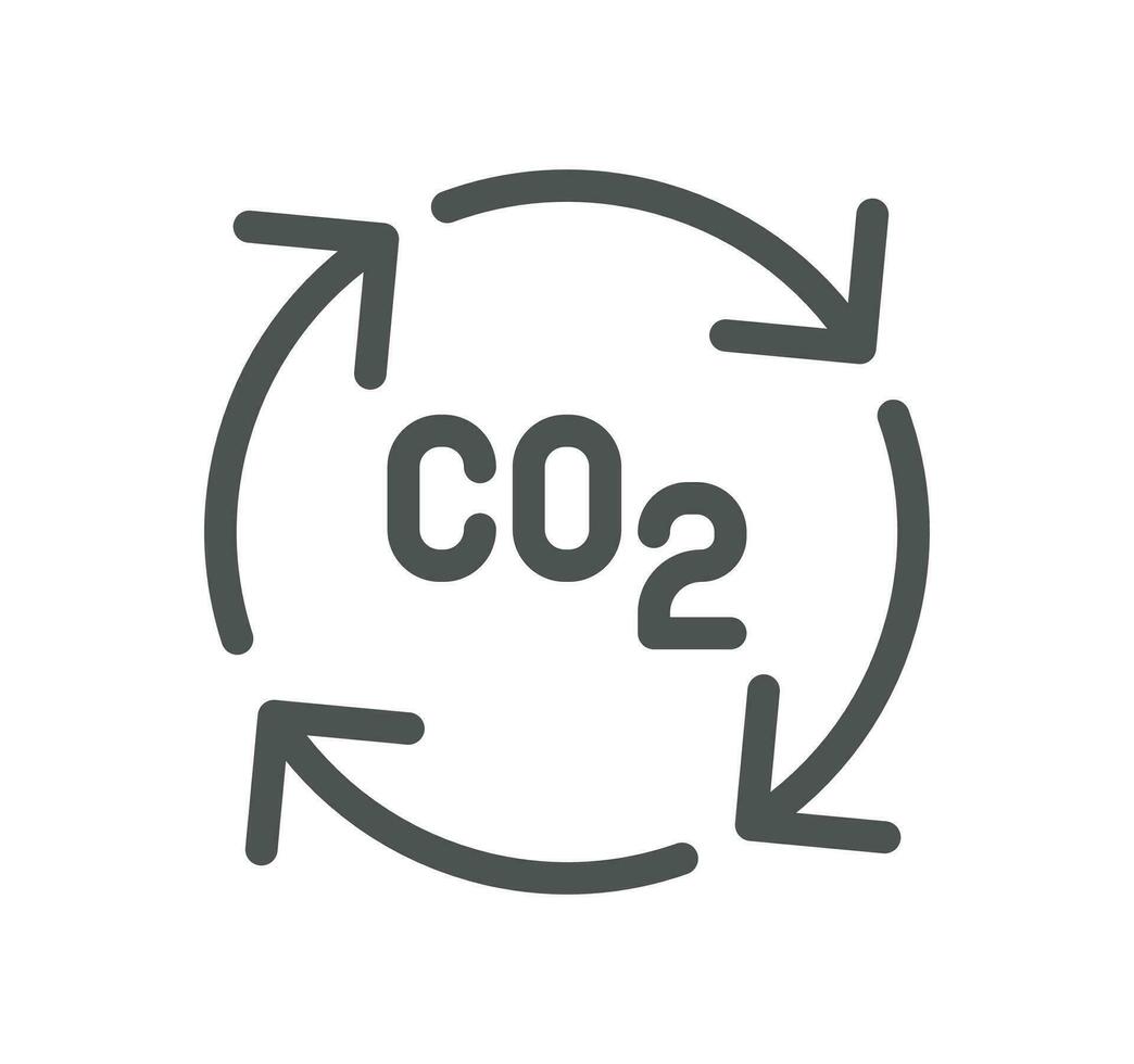 co2 verbunden Symbol Gliederung und linear Vektor. vektor