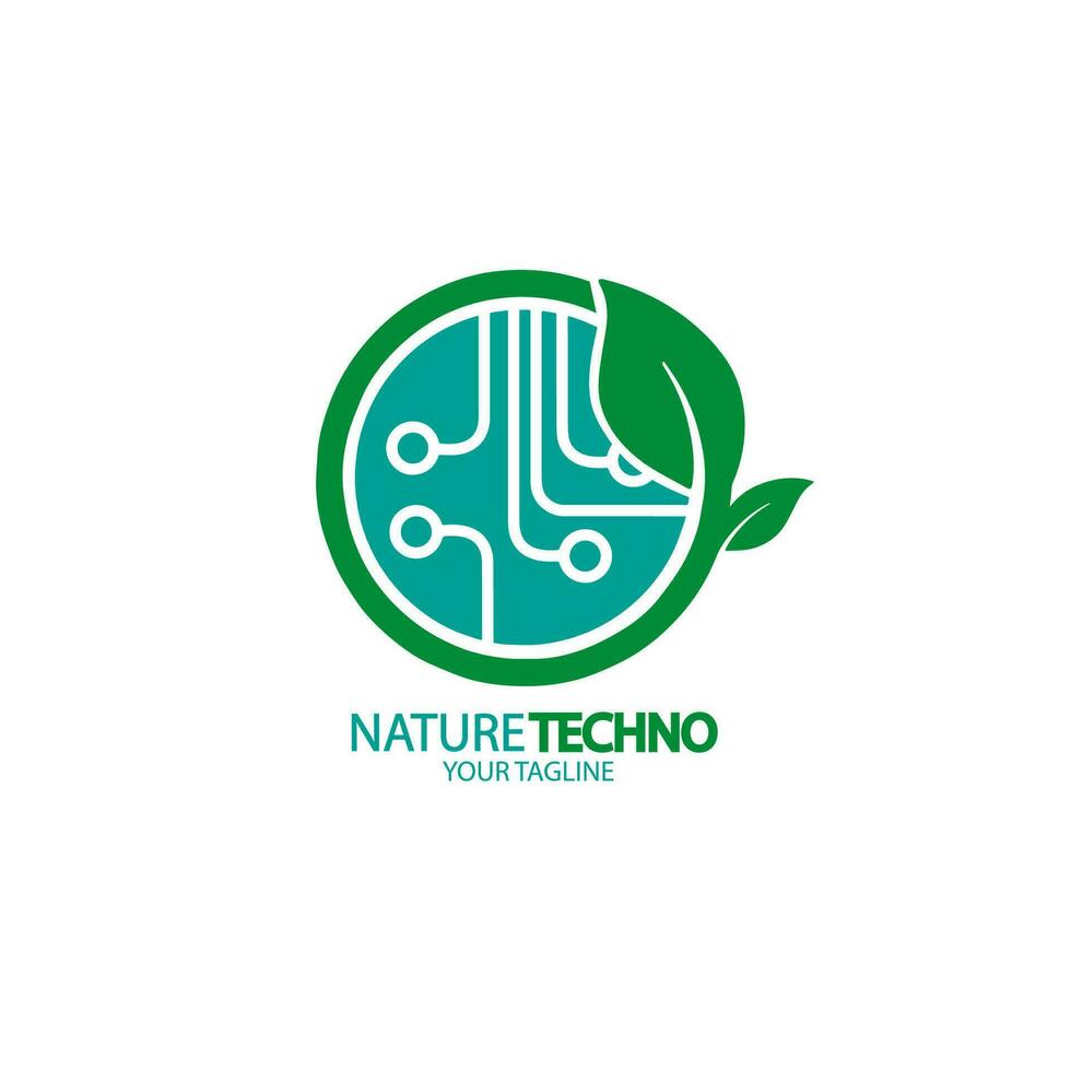 design logotyp natur teknologi vektor illustration