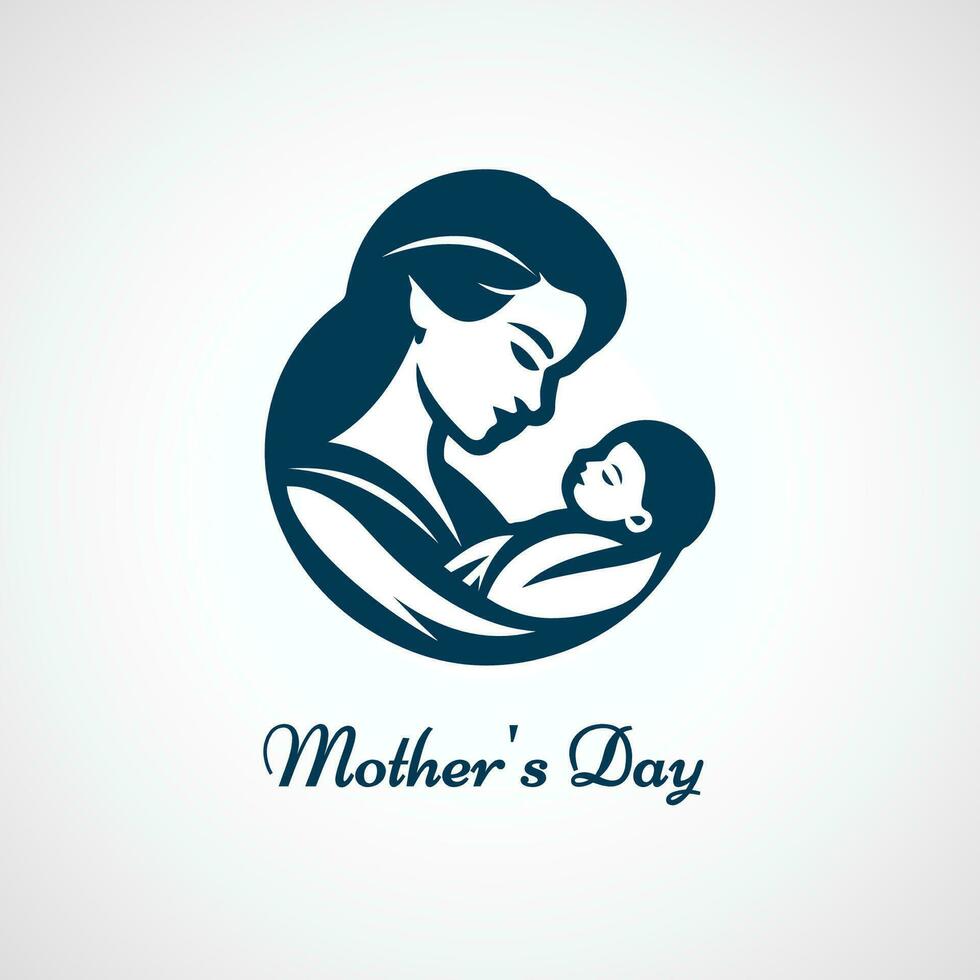 glücklich Mutter Tag Design Mama und Kind Pflege vektor