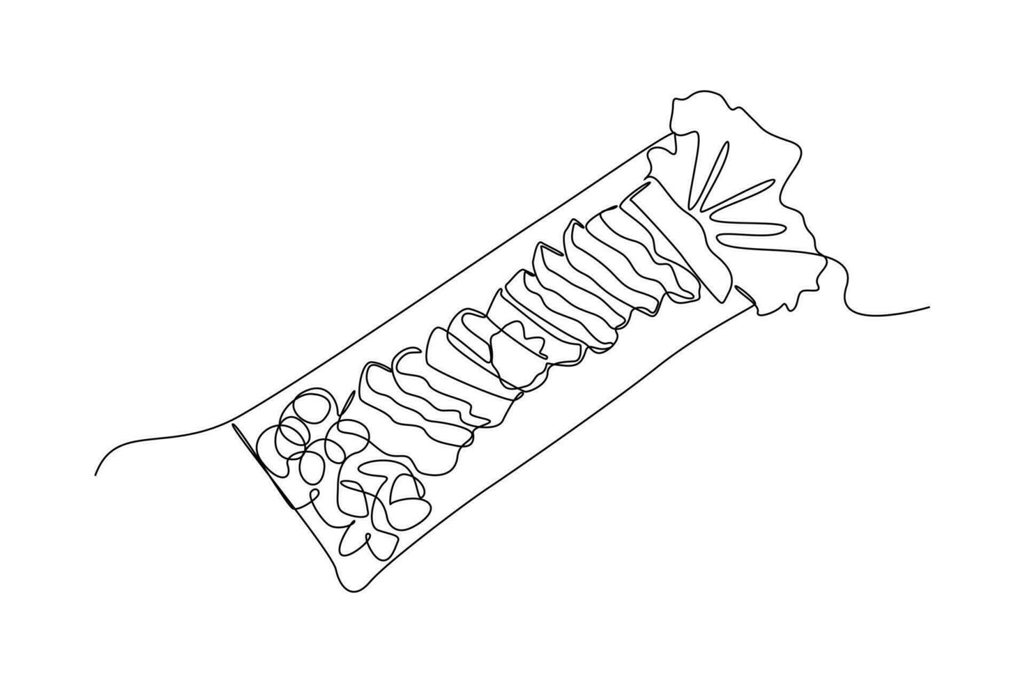 kontinuerlig ett linje teckning koreanska kök begrepp. enda linje dra design vektor grafisk illustration.