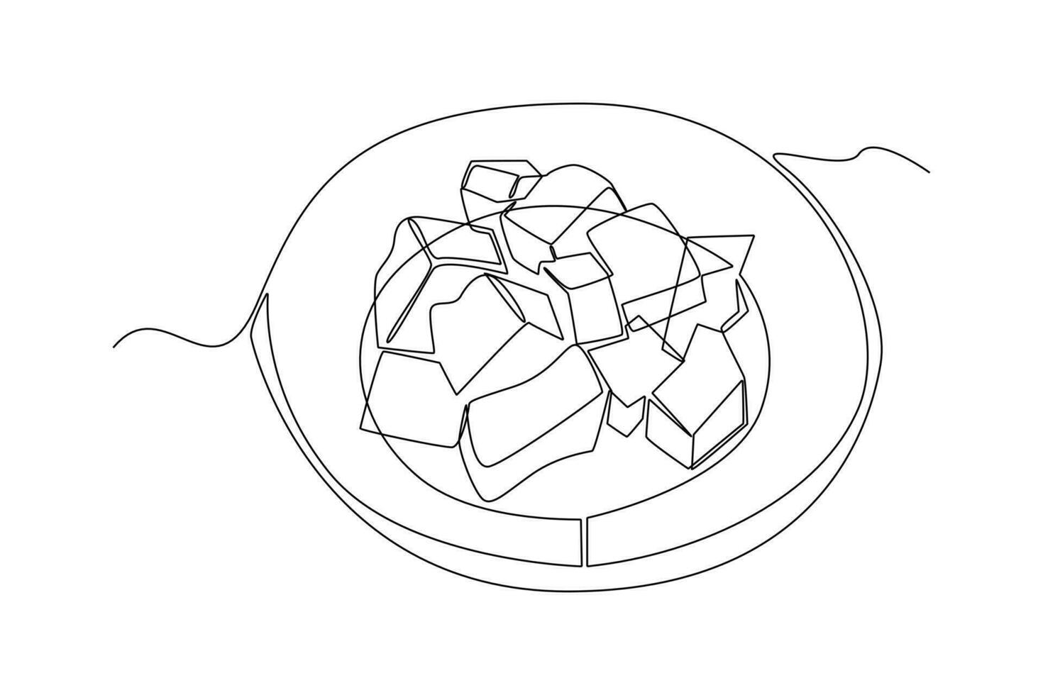 kontinuierlich einer Linie Zeichnung Koreanisch Küche Konzept. Single Linie zeichnen Design Vektor Grafik Illustration.