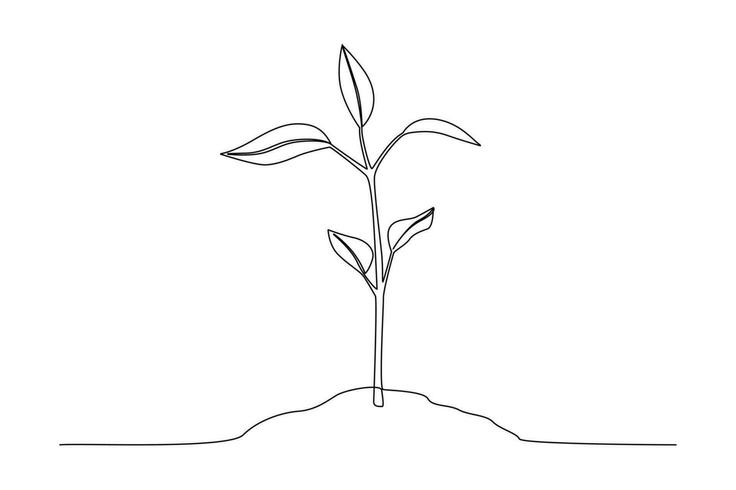 Single einer Linie Zeichnung Pflanzen und Kräuter Konzept. kontinuierlich Linie zeichnen Design Grafik Vektor Illustration.