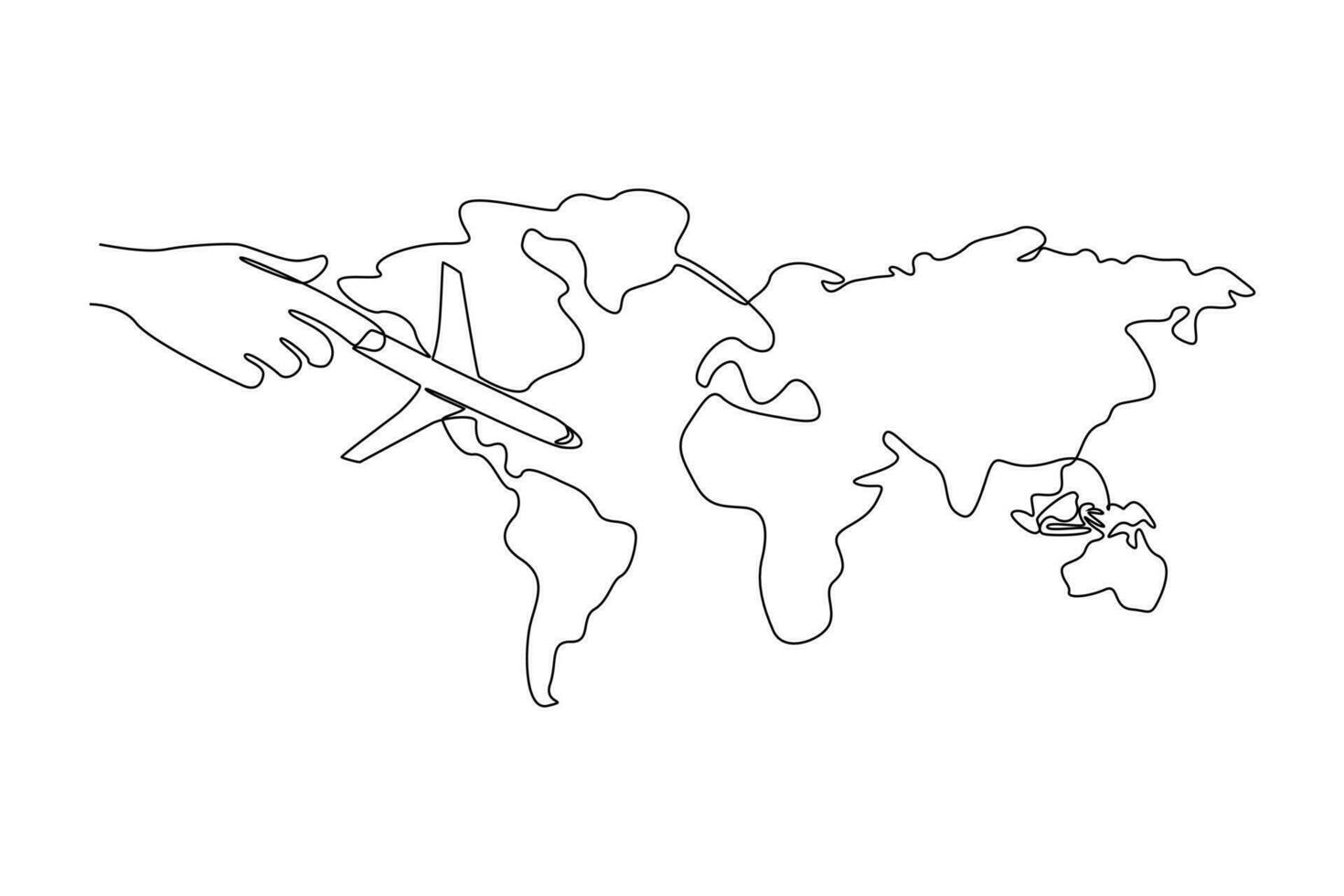 Single einer Linie Zeichnung Welt Tourismus Tag Konzept. kontinuierlich Linie zeichnen Design Grafik Vektor Illustration.