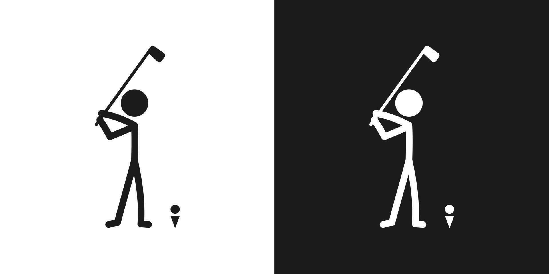 golf ikon piktogram vektor design. pinne figur man golf spelare eller golfspelare vektor ikon tecken symbol piktogram