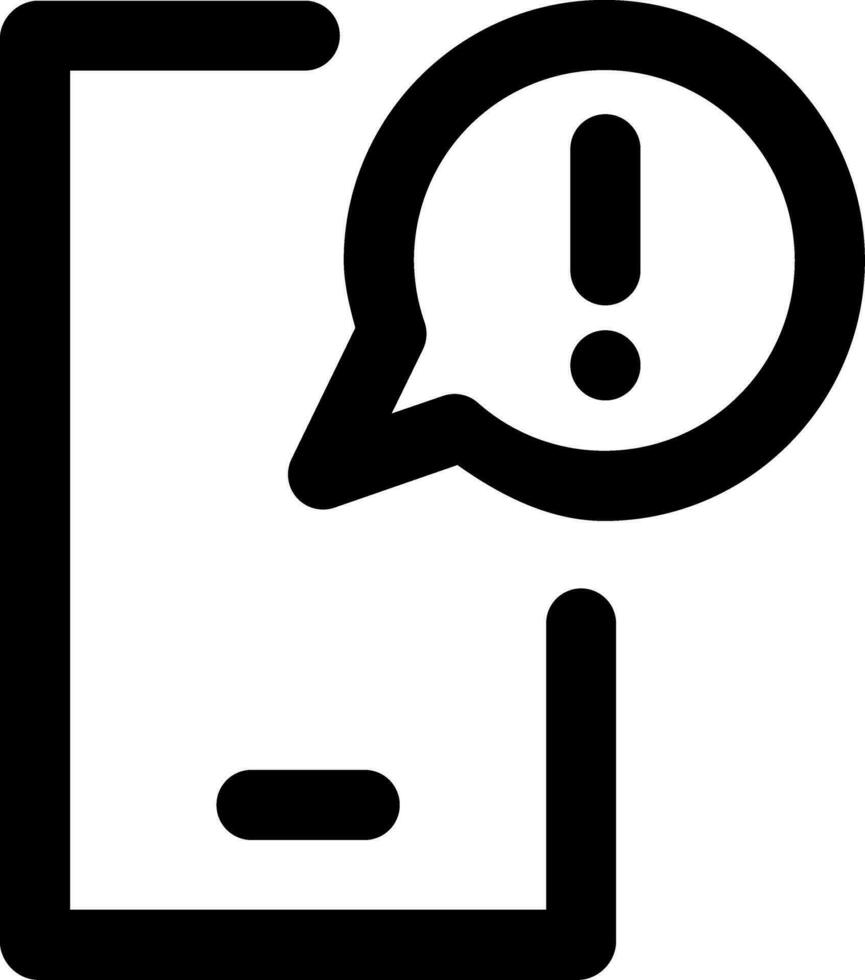 telefon underrättelse meddelande enkel ikon illustration i linje stil och Begagnade för användare gränssnitt, webb, programvara och många Mer vektor