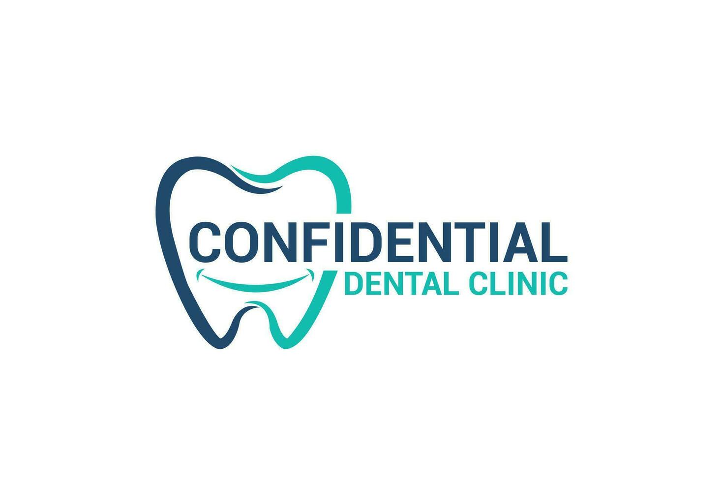 dental klinik logotyp vektor ikon, dental vård