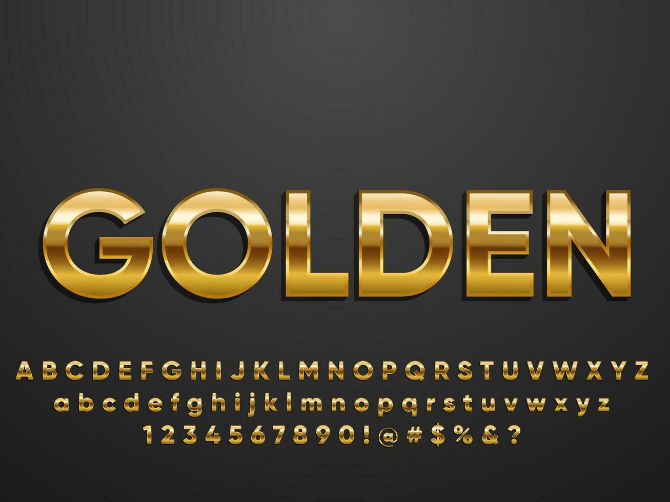 Gold Luxus realistisch 3d Text bewirken vektor