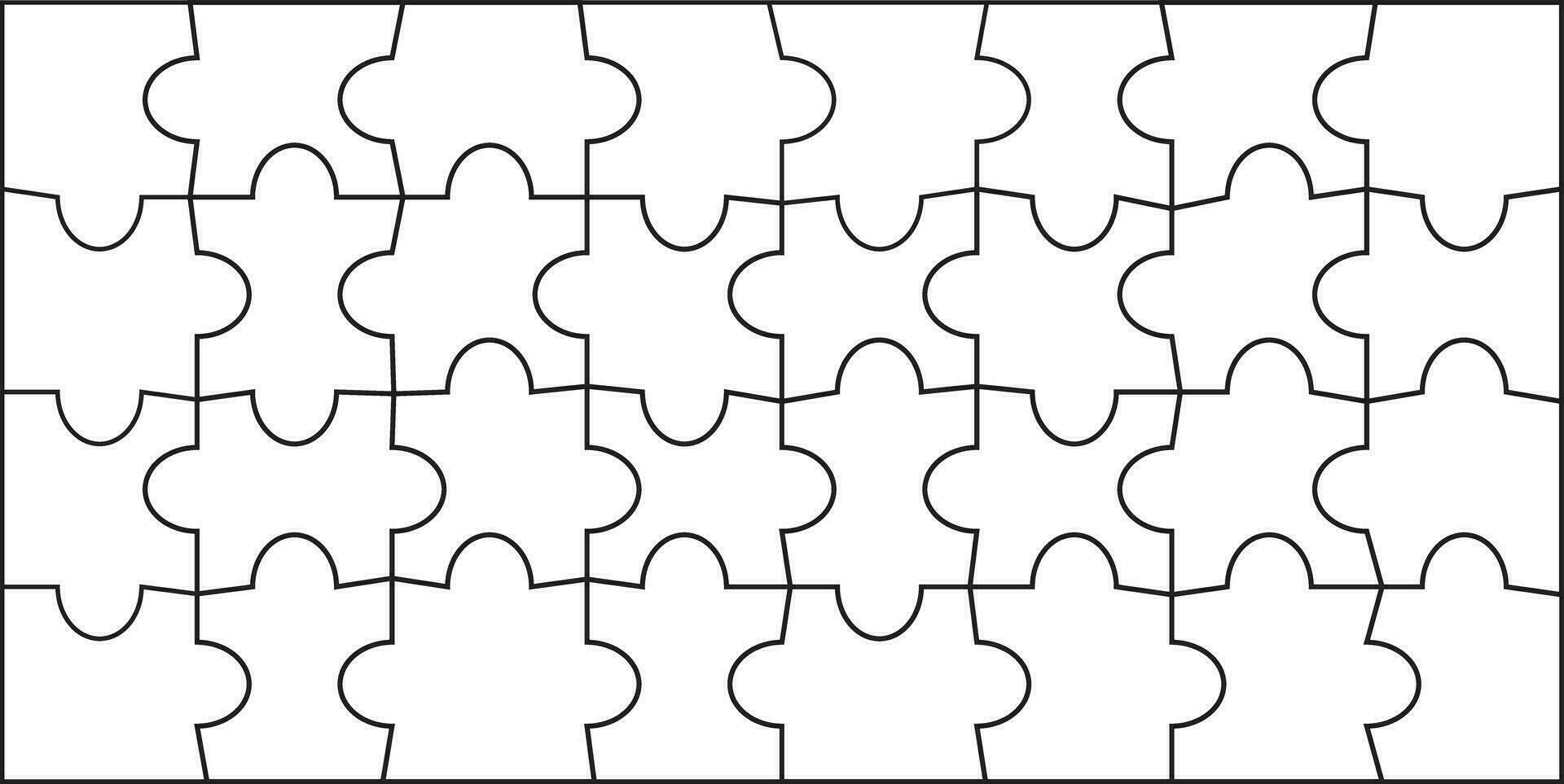 32 Stück Puzzle Puzzle Vorlage 8x4 Stück vektor