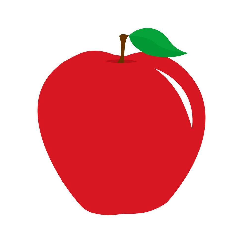 röd äpple med blad ikon symbol logotyp vektor illustration på vit bakgrund