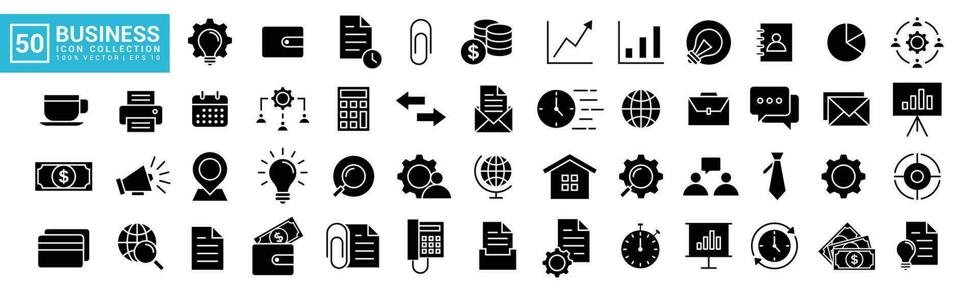 samling av företag ikoner, marknadsföring, finansiera, strategi, statistik, arbete, redigerbar och resizable vektor eps 10.