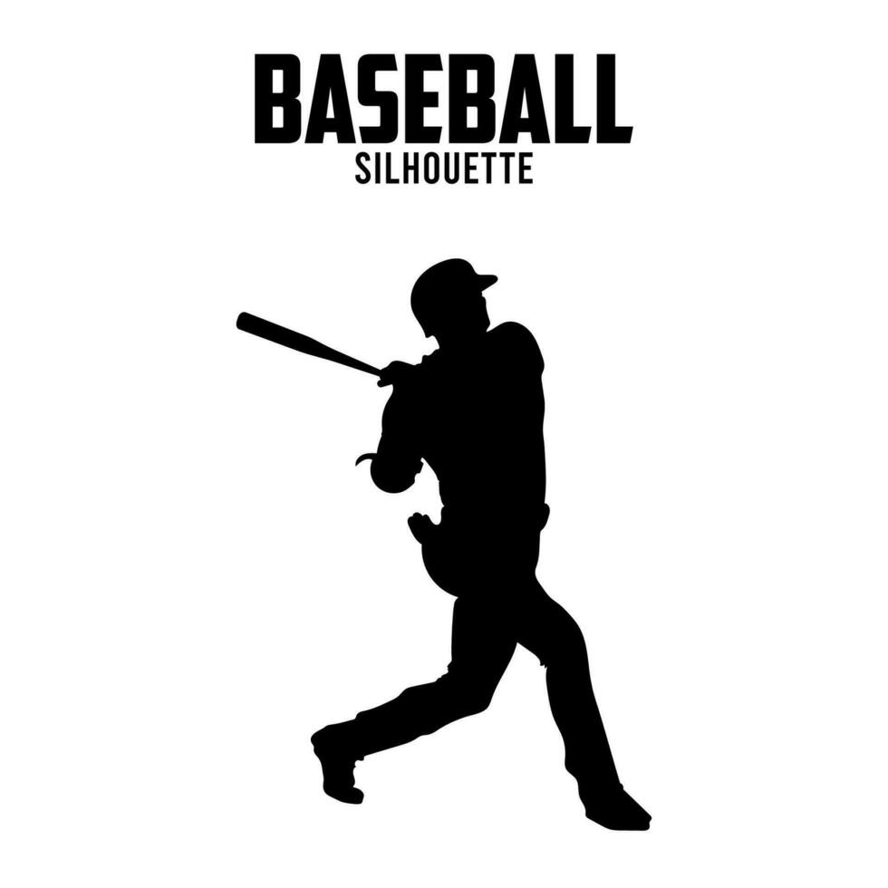 Baseball Silhouette Vektor Lager Illustration Baseball Spieler silhoutte 01