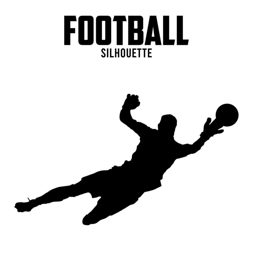 Fußball Spieler Silhouette Vektor Lager Illustration, Fußball silhoutte 06